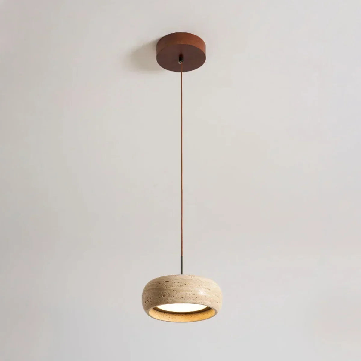 Modern Travertine Pendant Light, Dimmable with Remote Control